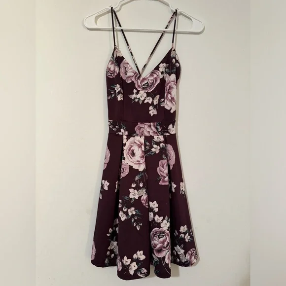 charlotte russe purple floral dress Charlotte Russe Purple Dress w/ Floral Print